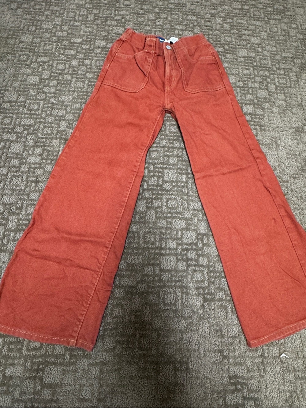 Girls Rust Wide-Leg Jeans - Unbranded